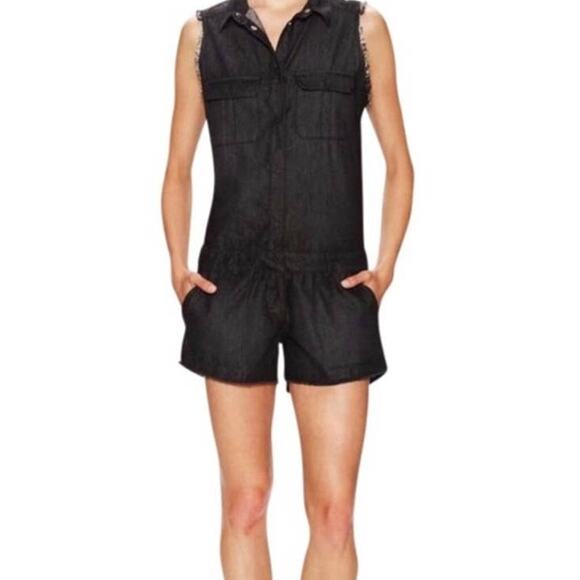 Etienne Marcel Pants - Etienne Marcel Black Denim Romper Raw Edge EUC XS
